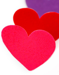 Fototapeta premium Three colored heart shapes