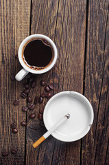 Cigarette and coffee