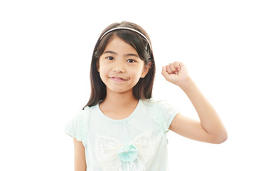 ガッツポーズの女の子