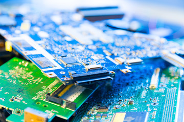 Old computer boards for recycling