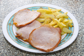 marinated pork tenderloin with fries