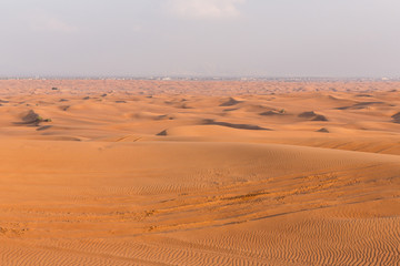 Fototapeta na wymiar Car track in the desert