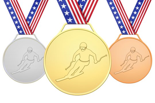 USA medals with skier