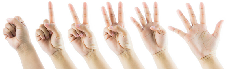 Hand gesture number