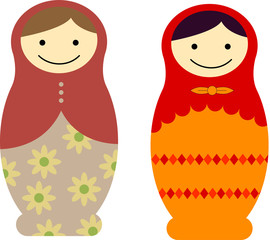 Matryoshka dolls vector illustration