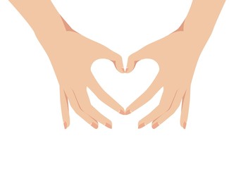 Female hands form a heart symbol vector illustration