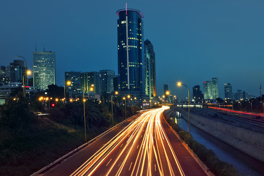 View on evening Tel Aviv, Israel.