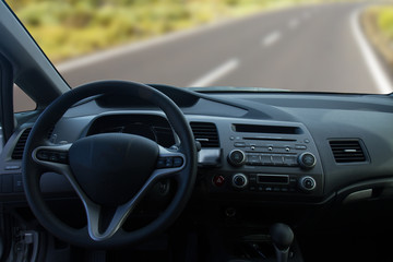 Obraz na płótnie Canvas View of the interior of a modern car