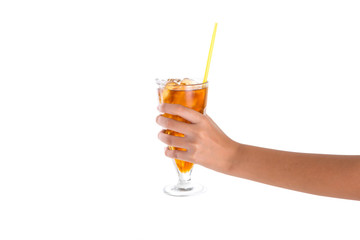 Teenage girl hands holding a refreshing drink