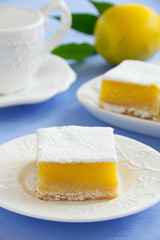 Baking Sheet with Homemade Citrus Fruit Lemon Bars,