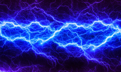 Blue abstract lightning - obrazy, fototapety, plakaty