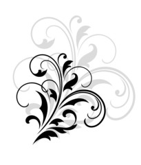 Fototapeta na wymiar Swirling dainty foliate calligraphic design