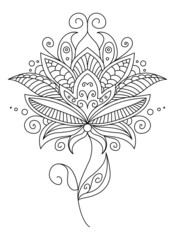 Pretty ornate delicate floral design element