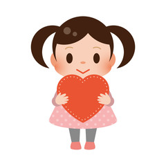 女の子　ハート