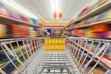 shop cart in supermarket