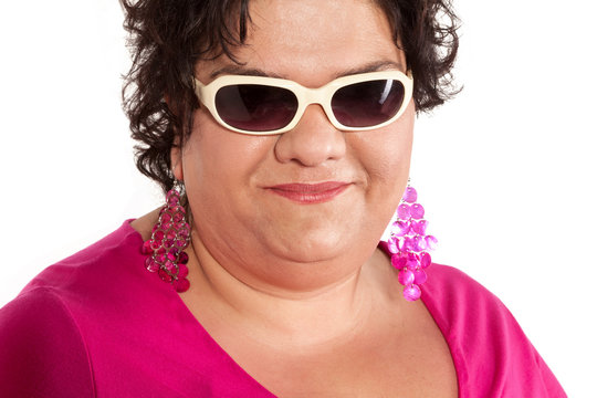 portrait woman with sunglasses