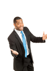 businessman, studio portrait, isolated on white background