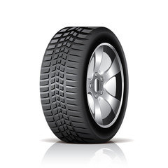 Car tire isolated on white vector