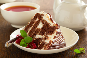 Chocolate cake with   cream