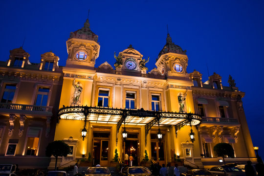 Casino in Monaco. Night landscape.