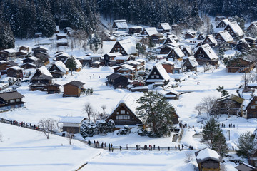 Fototapeta na wymiar Historic Village of Shirakawa-go in winter
