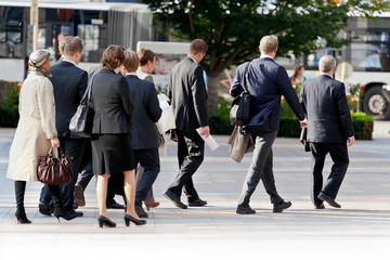 Large group of businessmen and business women.