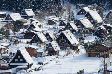 Obraz premium Historic Village of Shirakawa-go in winter