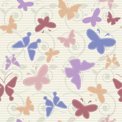texture with butterflies