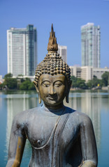 Fototapeta na wymiar Buddha Statue In Gangarama Temple