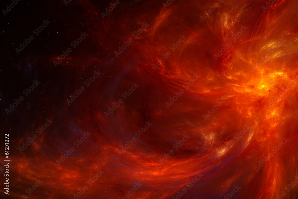 Wall mural fire storm