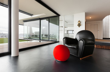 Architecture, beautiful interior of a modern villa, living room