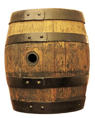 Fototapeta premium old oak barrel isolated
