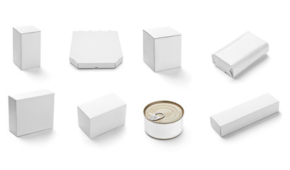 white box container template blank package