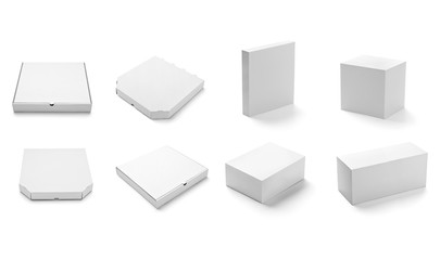 white box container template blank package