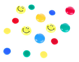 Colorful magnetic letters isolated on white