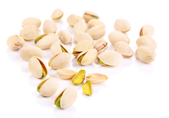 Pistachio nuts isolated on white