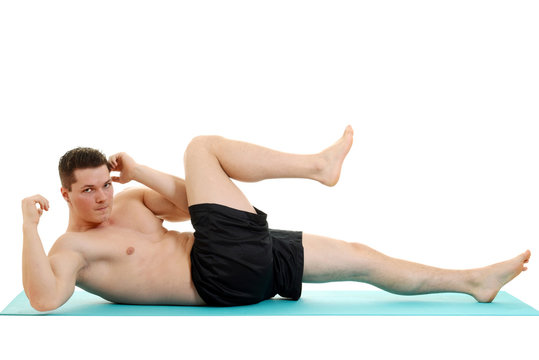 young man doing situp