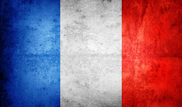 French flag with a vintage and old look