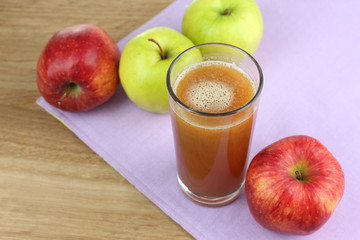 Healthy fresh juice of apples close up
