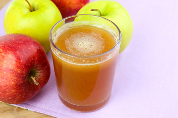 Healthy fresh juice of apples close up