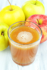 Healthy fresh juice of apples close up