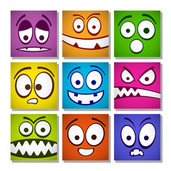 Set of funny colorful emotions.