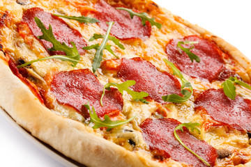 Pizza on white background