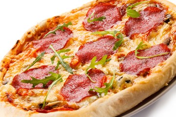 Pizza on white background
