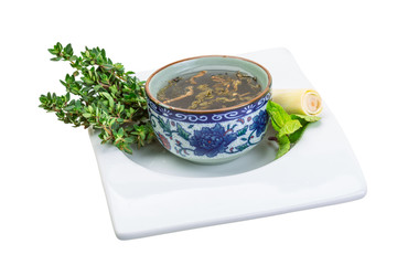 Tea with thyme and mint