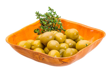 Green gigant olives