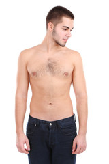 Fototapeta premium Handsome young man isolated on white