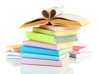 Stacks of books isolated on white
