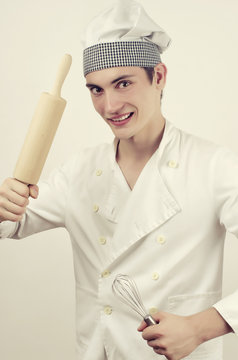Chef in the kitchen angry and ready prepare the best food