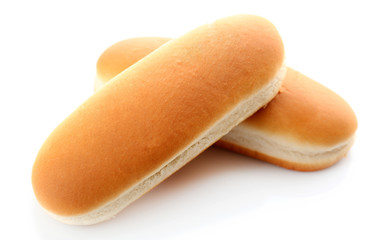 Buns for hot dog isolated on white